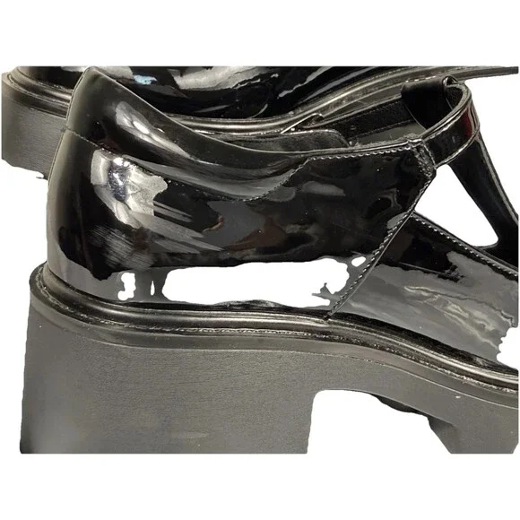 Dream Pairs Chunky Platform Mary Jane Shoes Black Patent Lug Sole 8.5 - Picture 12 of 12